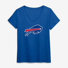 Buffalo Bills Logo Athletic Women's Primary Logo V-Neck T-Shirt | NFL New