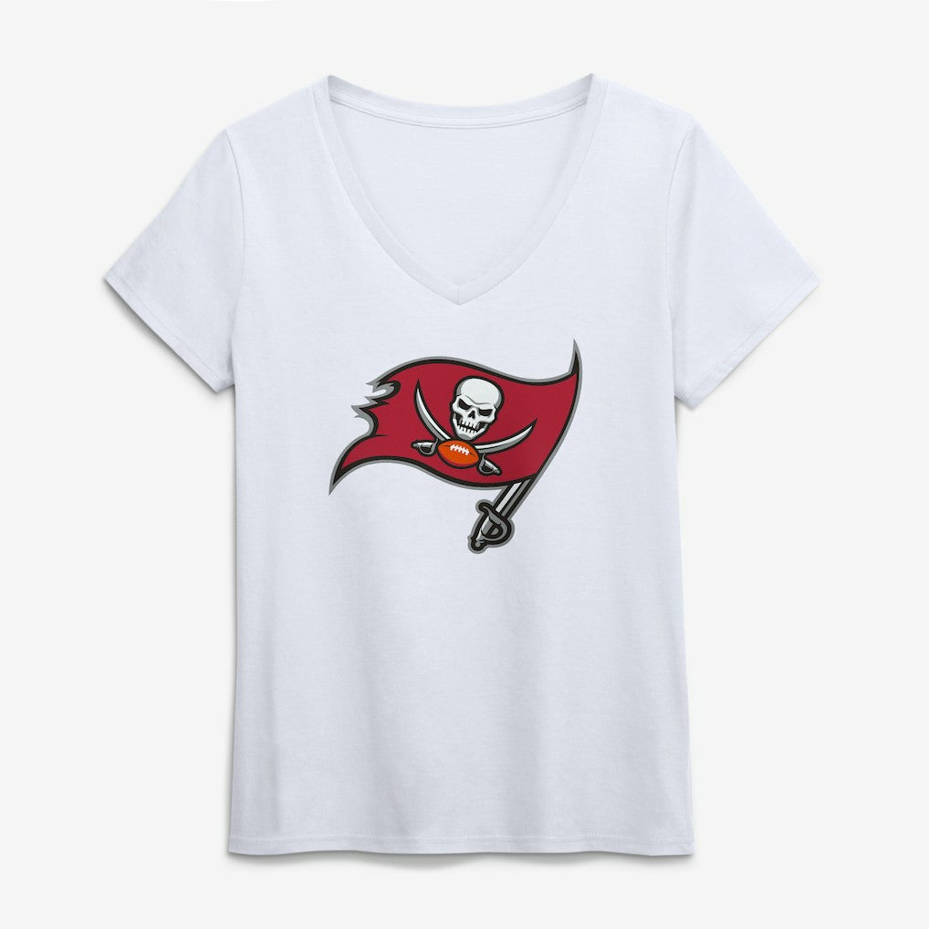 Tampa Bay Buccaneers Logo Athletic Women's Primary Logo V-Neck T-Shirt | NFL Near me