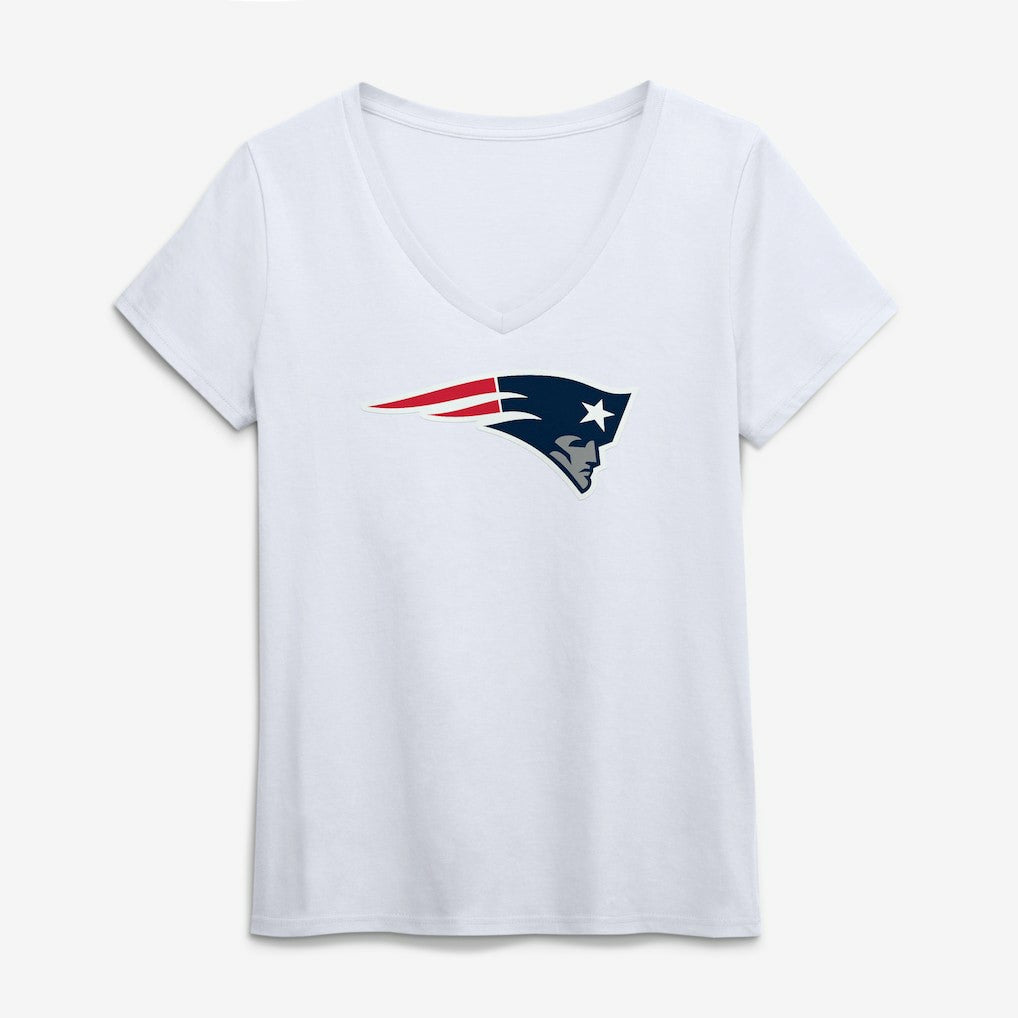 New England Patriots Logo Athletic Women's Primary Logo V-Neck T-Shirt | NFL Outlet