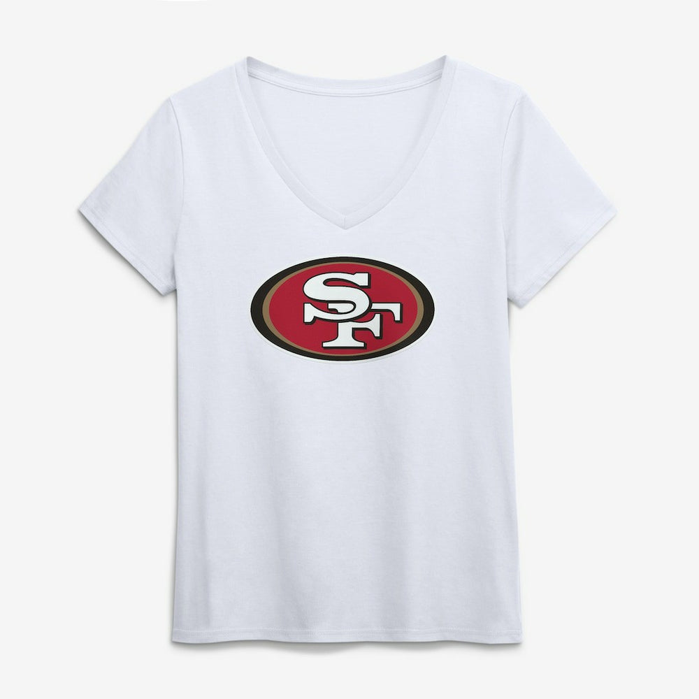 San Francisco 49ers Logo Athletic Women's Primary Logo V-Neck T-Shirt | NFL US