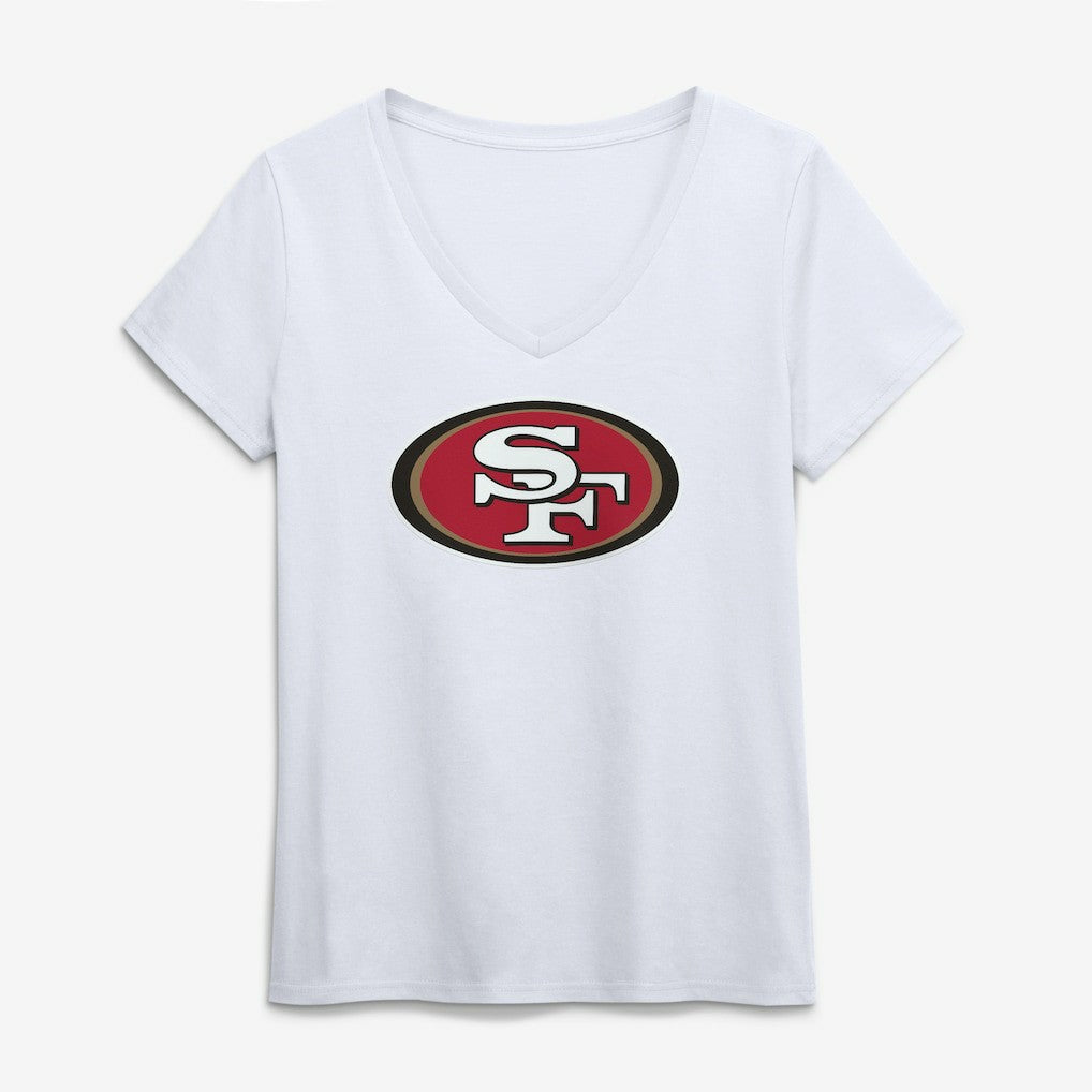 San Francisco 49ers Logo Athletic Women's Primary Logo V-Neck T-Shirt | NFL US