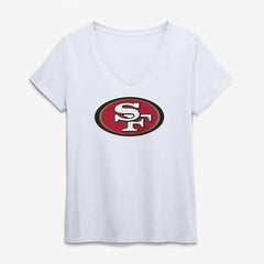 San Francisco 49ers Logo Athletic Women's Primary Logo V-Neck T-Shirt | NFL US