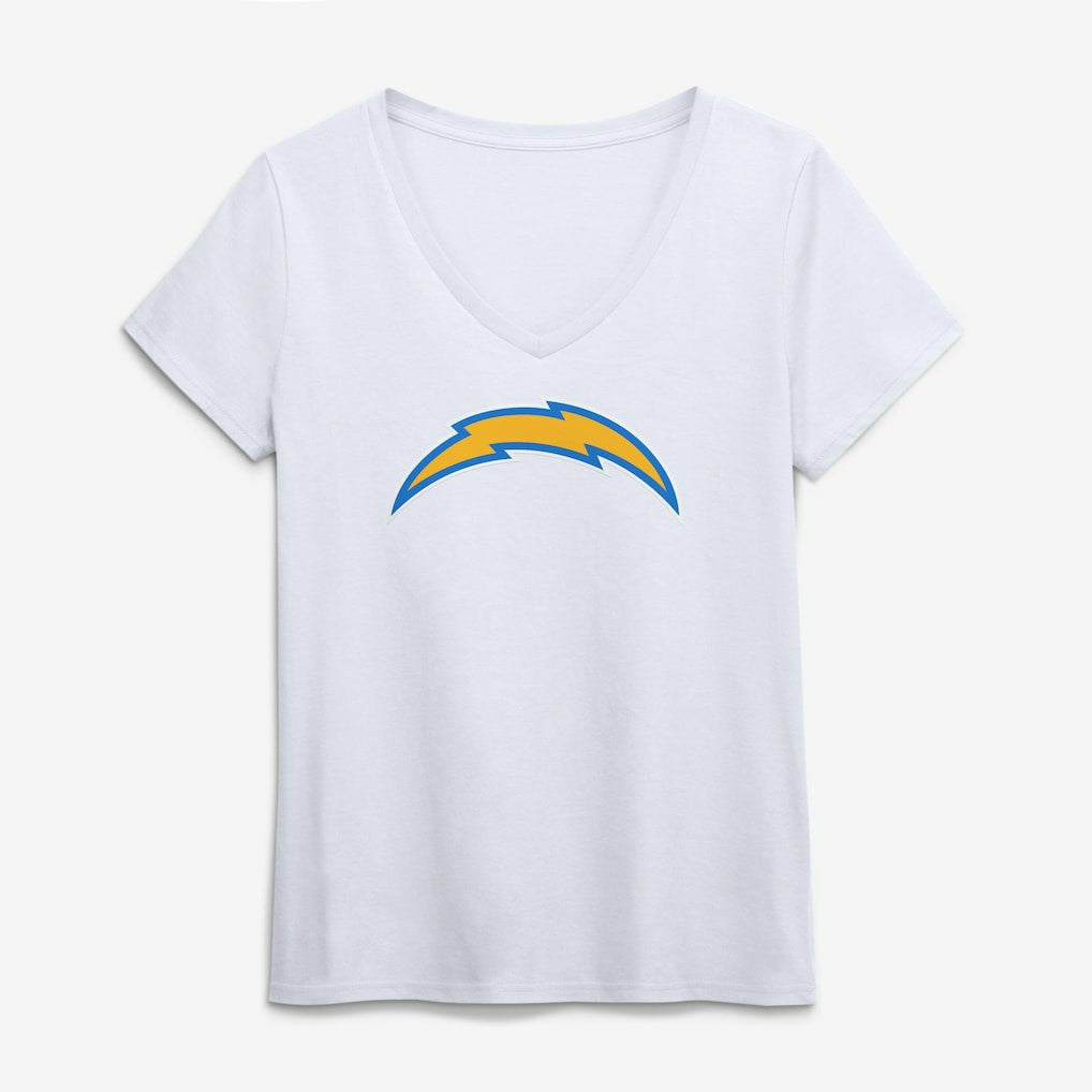 Los Angeles Chargers Logo Athletic Women's Primary Logo V-Neck T-Shirt | NFL Outlet