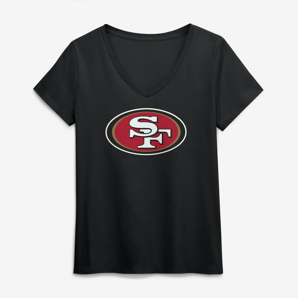 San Francisco 49ers Logo Athletic Women's Primary Logo V-Neck T-Shirt | NFL Outlet