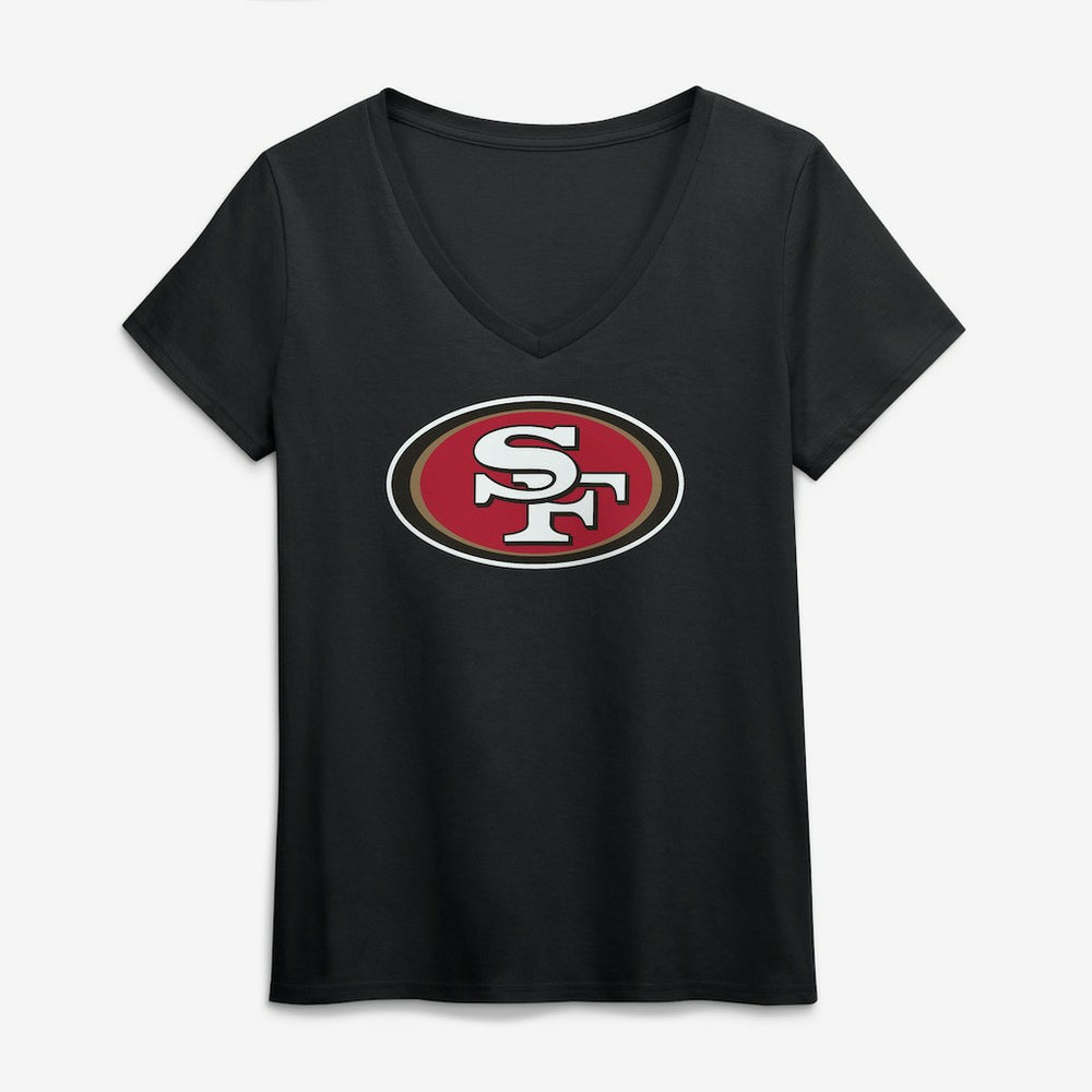 San Francisco 49ers Logo Athletic Women's Primary Logo V-Neck T-Shirt | NFL Outlet