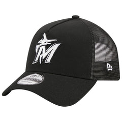 Miami Marlins New Era A-Frame 9FORTY Trucker Adjustable Hat - MLB Hats