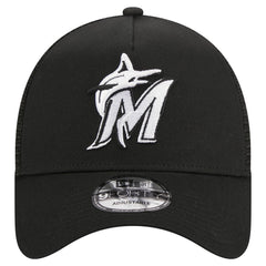 Miami Marlins New Era A-Frame 9FORTY Trucker Adjustable Hat - MLB Hats
