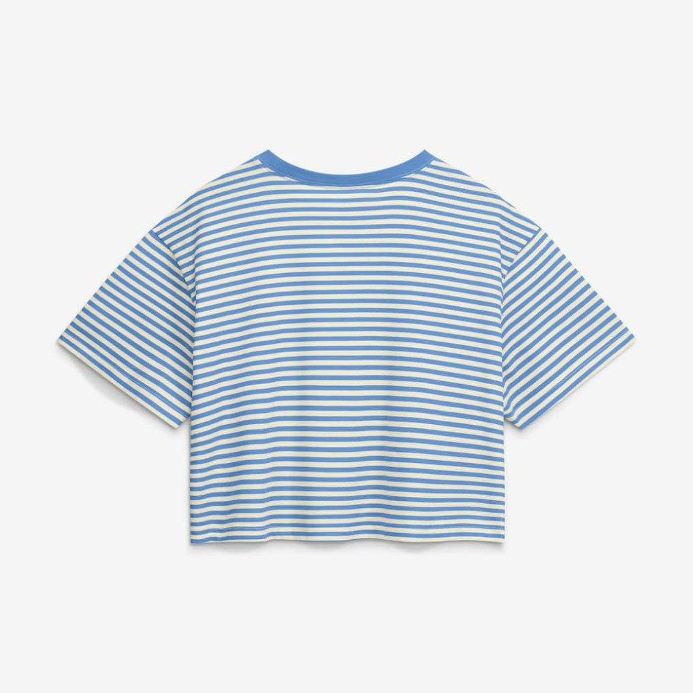 Chicago Cubs Nike Women's Cooperstown Collection Striped Cropped T-Shirt - MLB T-shirts