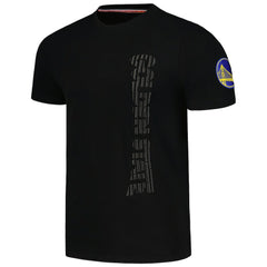Black Golden State Warriors FISLL 3D Puff Print Sliced Logo T-Shirt sale | NBA