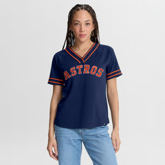 Houston Astros Fanatics Women's Diva Race Ahead Raglan V-Neck T-Shirt - MLB T-shirts