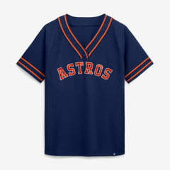 Houston Astros Fanatics Women's Diva Race Ahead Raglan V-Neck T-Shirt - MLB T-shirts