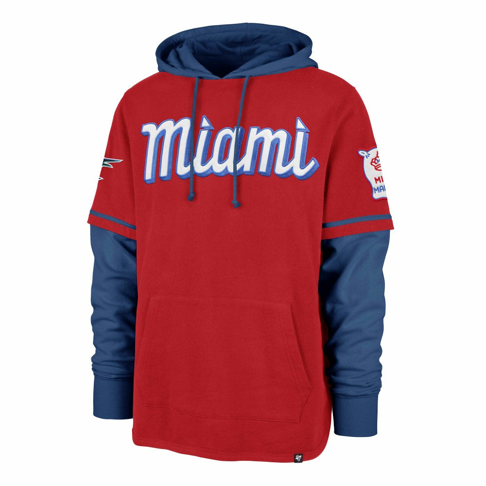 Miami Marlins '47 City Connect Trifecta Shortstop Pullover Hoodie - MLB Hoodies