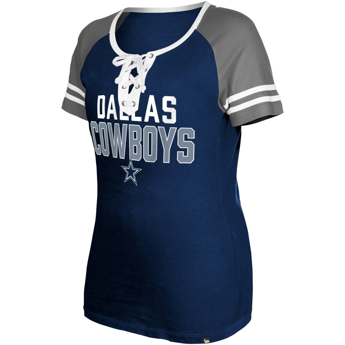 Dallas Cowboys Women's Raglan Lace-Up T-Shirt | NFL Outlet