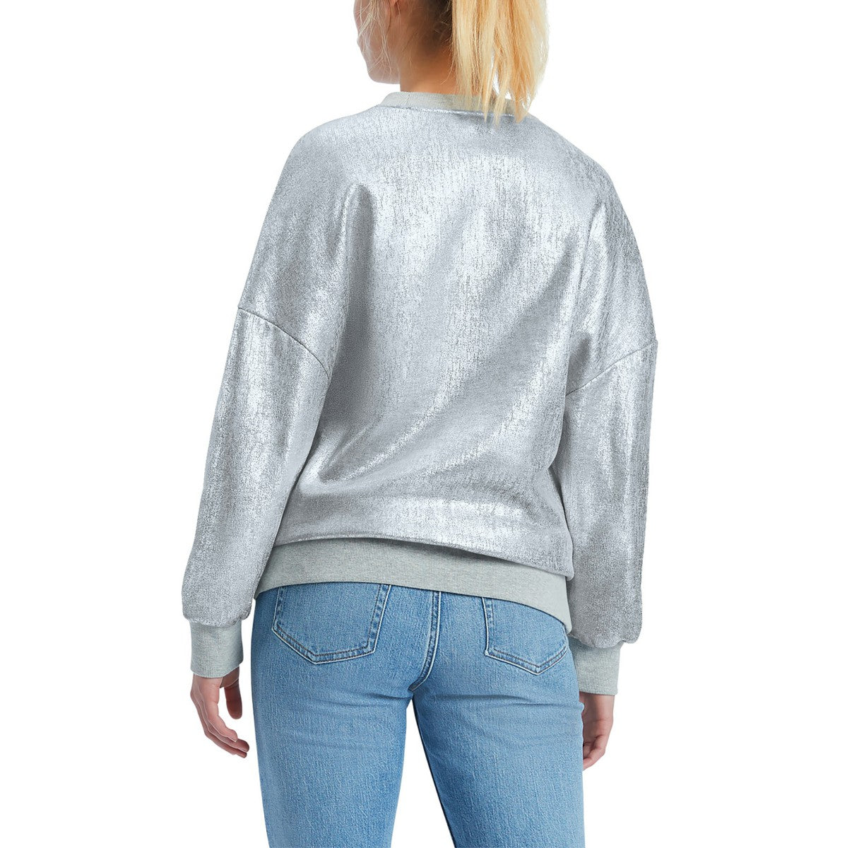 Silver Los Angeles Lakers Tommy Jeans Women's Tracy Pullover Sweatshirt | NBA