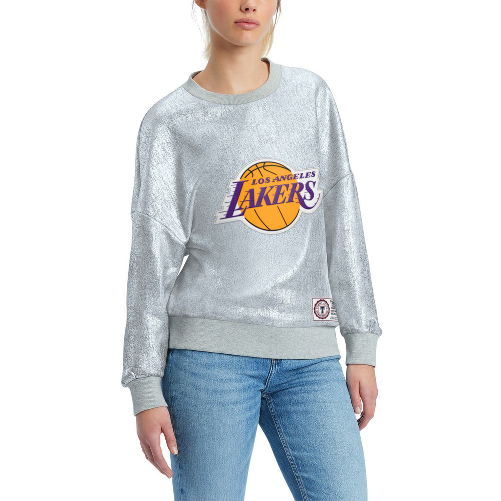 Silver Los Angeles Lakers Tommy Jeans Women's Tracy Pullover Sweatshirt | NBA