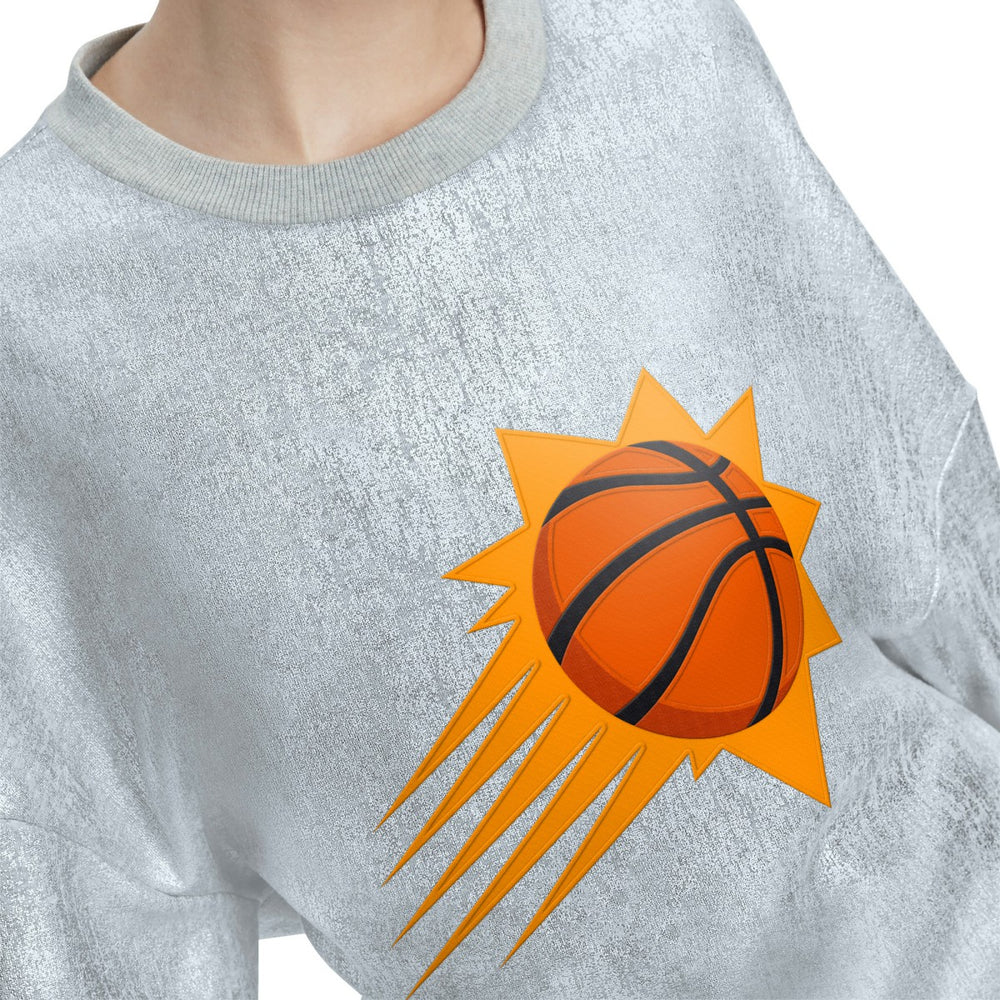 Silver Phoenix Suns Tommy Jeans Women's Tracy Pullover Sweatshirt | NBA