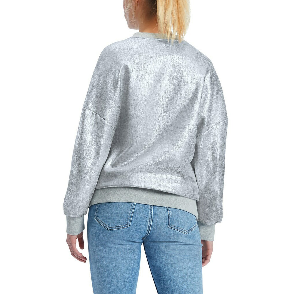 Silver Philadelphia 76ers Tommy Jeans Women's Tracy Pullover Sweatshirt | NBA