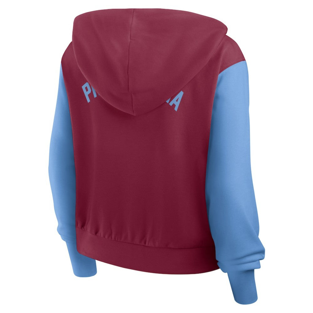 Philadelphia Phillies Nike Women's Cooperstown Collection Cropped Full-Zip Hoodie - MLB Hoodies