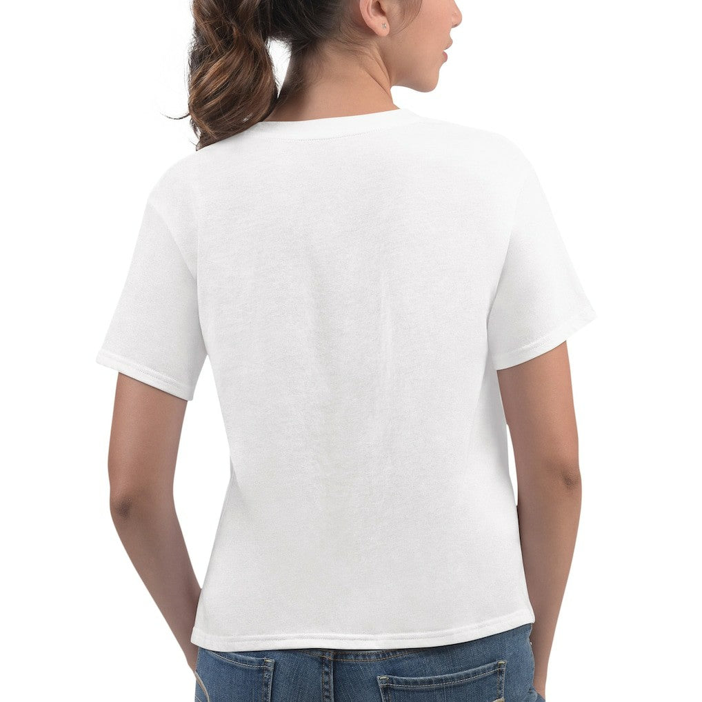 White Chicago Bulls G-III 4Her by Carl Banks Women's Play the Ball Cropped T-Shirt sale | NBA