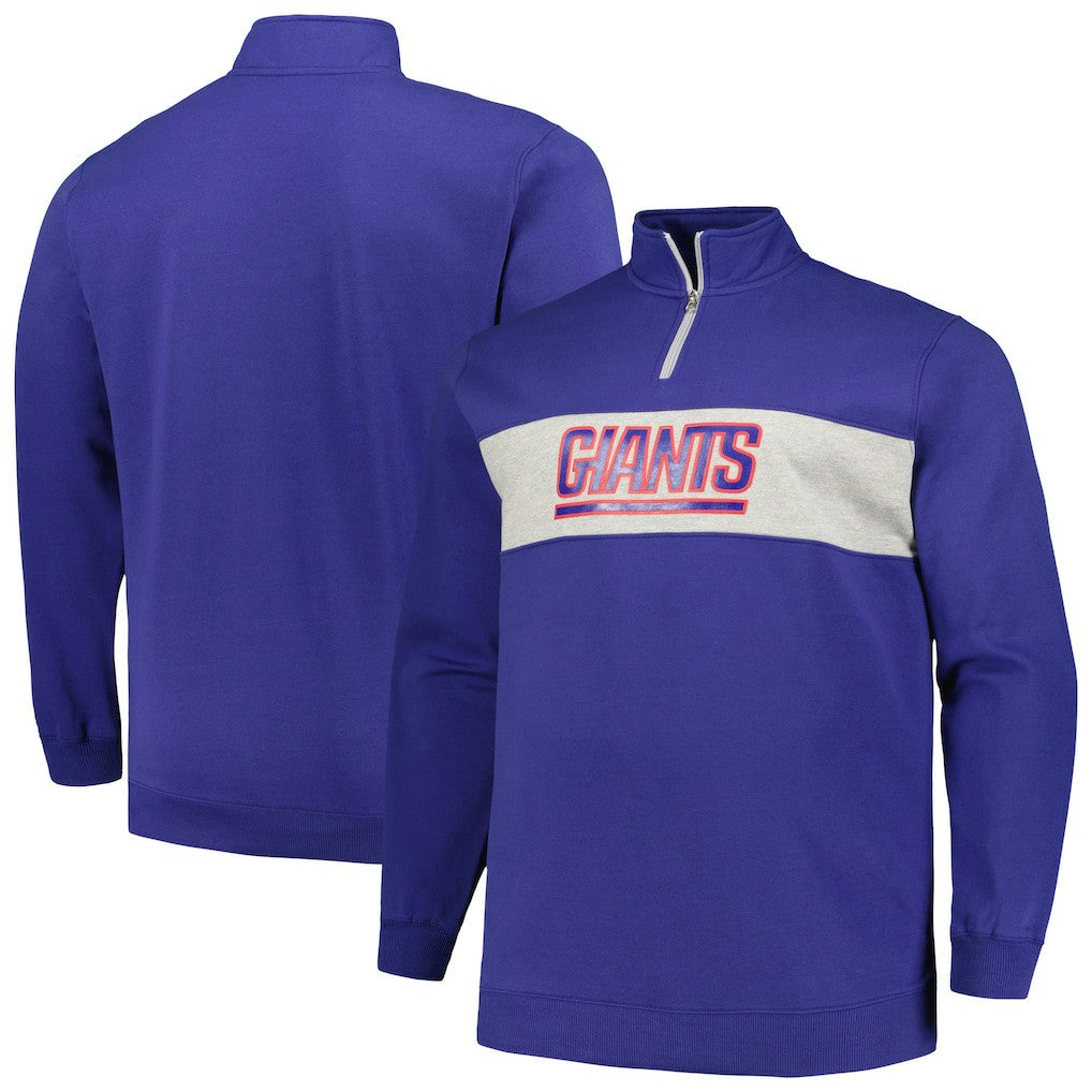 New York Giants Profile Big & Tall Fleece Quarter-Zip Jacket | NFL Online