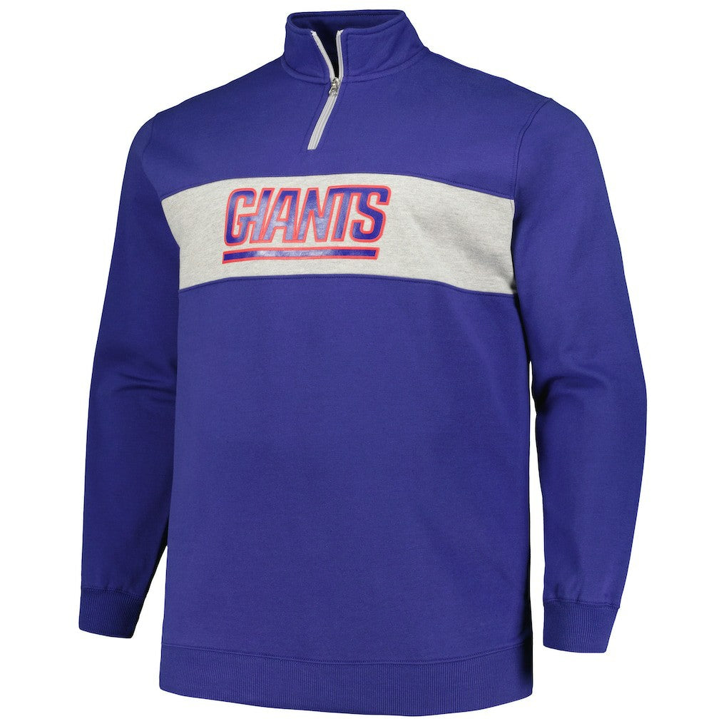 New York Giants Profile Big & Tall Fleece Quarter-Zip Jacket | NFL Online