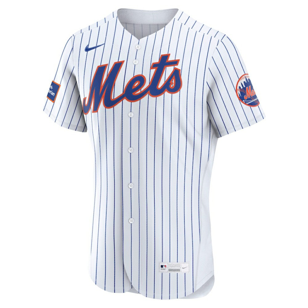 New York Mets Nike Home Sponsor Patch Authentic Jersey - MLB Jerseys