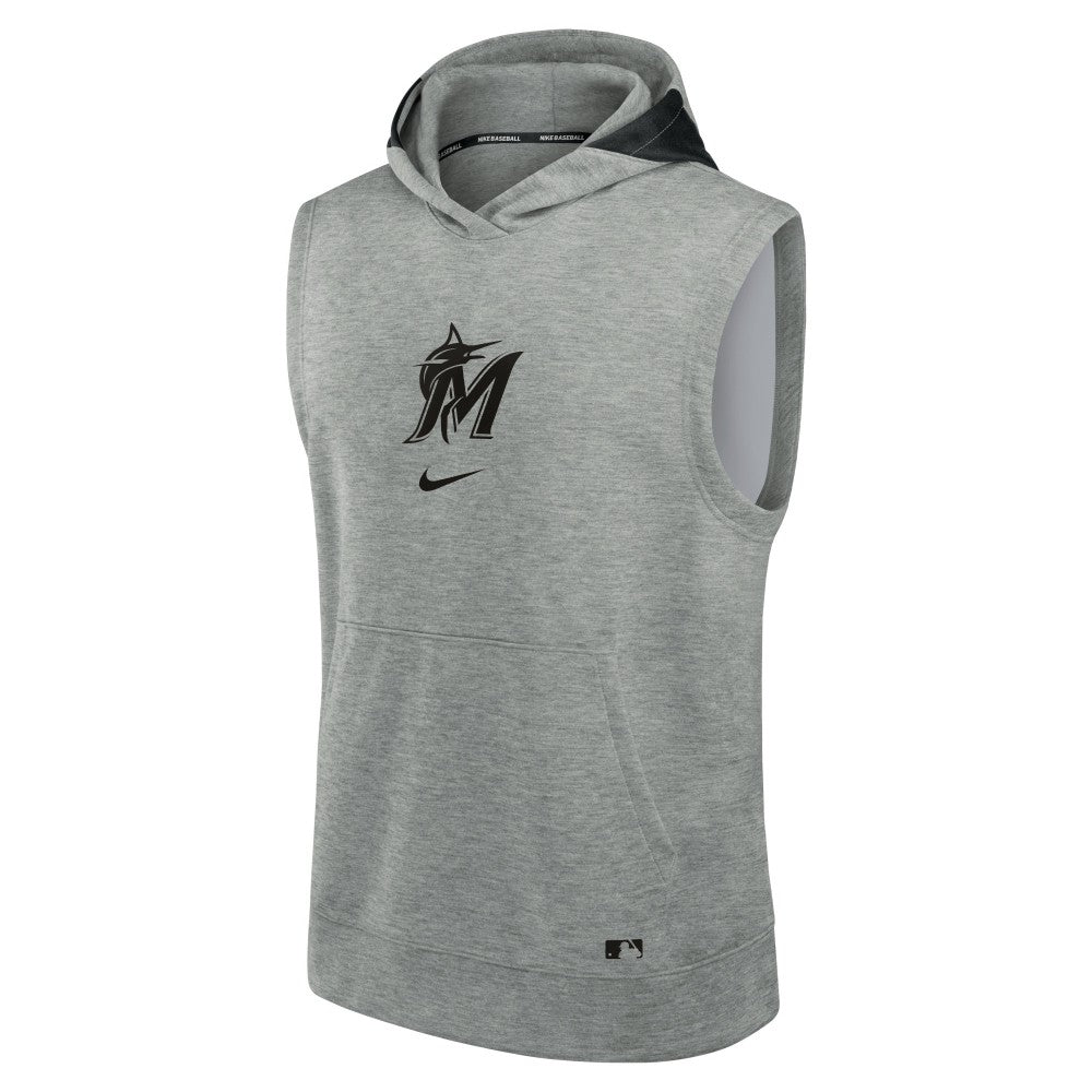 Miami Marlins Nike Authentic Collection Early Work Dri-FIT Sleeveless Hoodie - MLB Hoodies