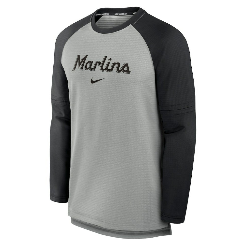 Miami Marlins Nike Authentic Collection Game Time Raglan Performance Long Sleeve T-Shirt - MLB T-shirts