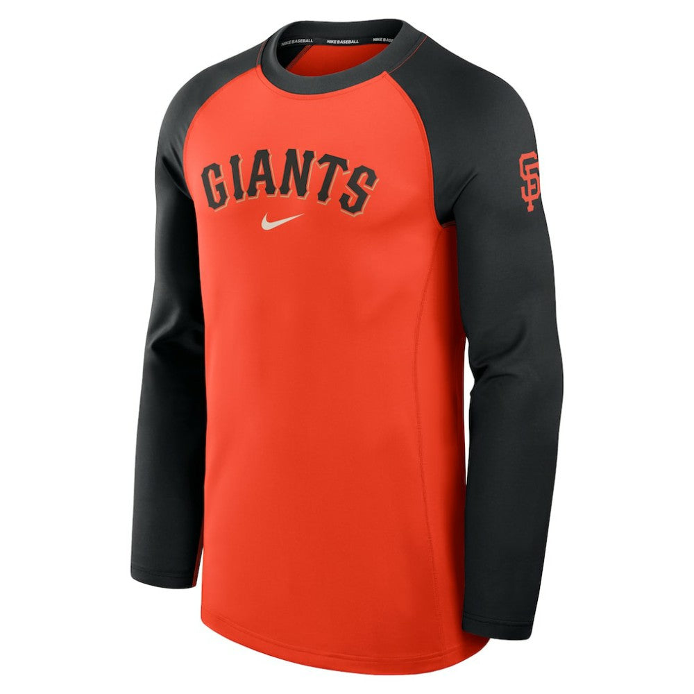 San Francisco Giants Nike Authentic Collection Game Time Dri-FIT Raglan Long Sleeve T-Shirt - Orange/Black - MLB T-shirts