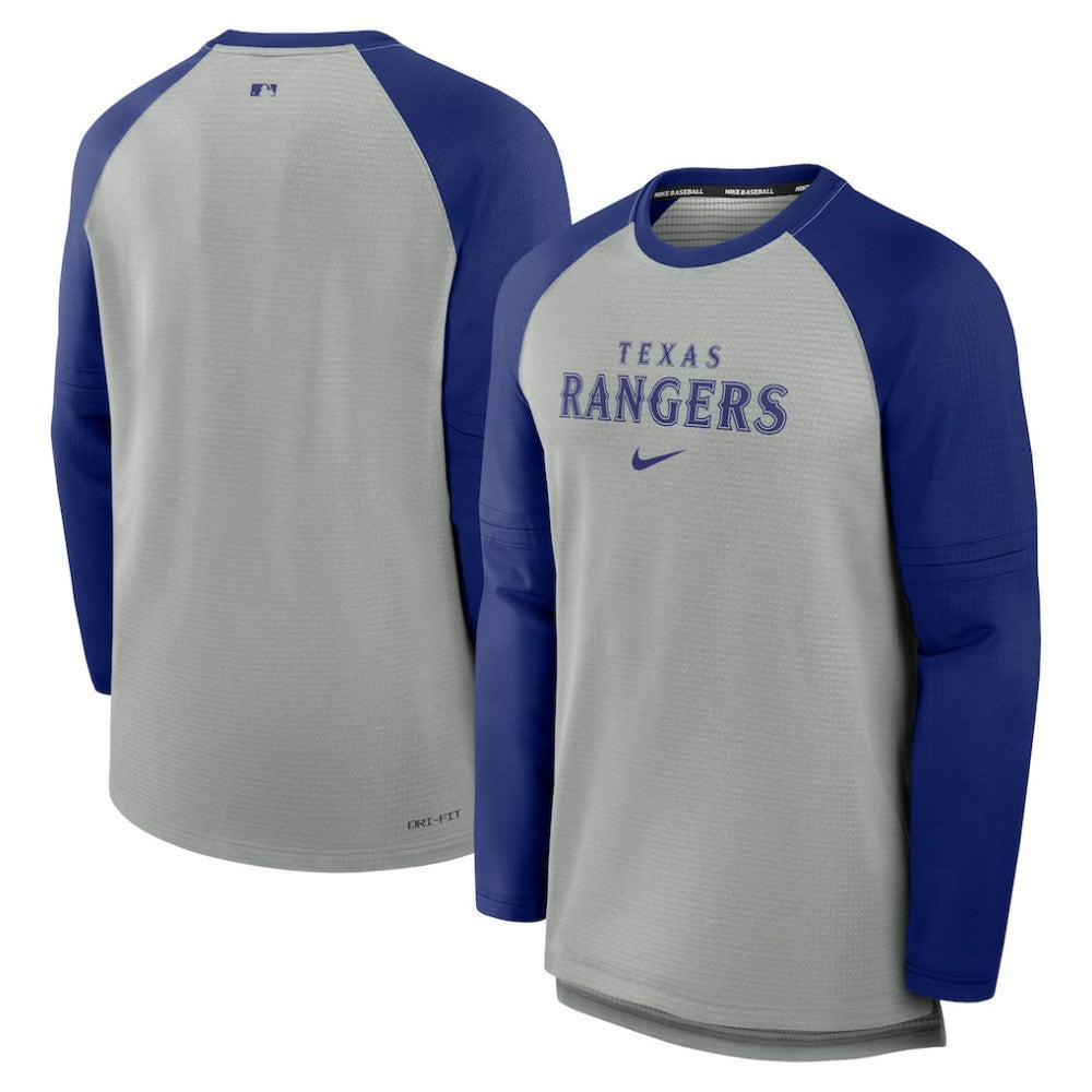 Texas Rangers Nike Authentic Collection Game Time Raglan Performance Long Sleeve T-Shirt - MLB T-shirts