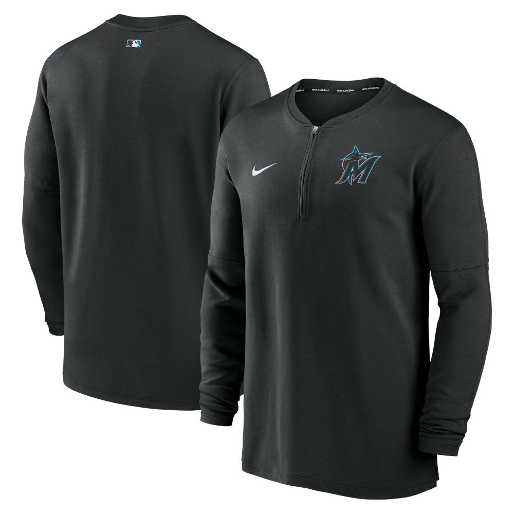 Miami Marlins Nike Authentic Collection Game Time Performance Quarter-Zip Top - MLB Tops