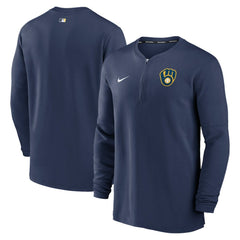 Milwaukee Brewers Nike Authentic Collection Game Time Performance Quarter-Zip Top - MLB Tops