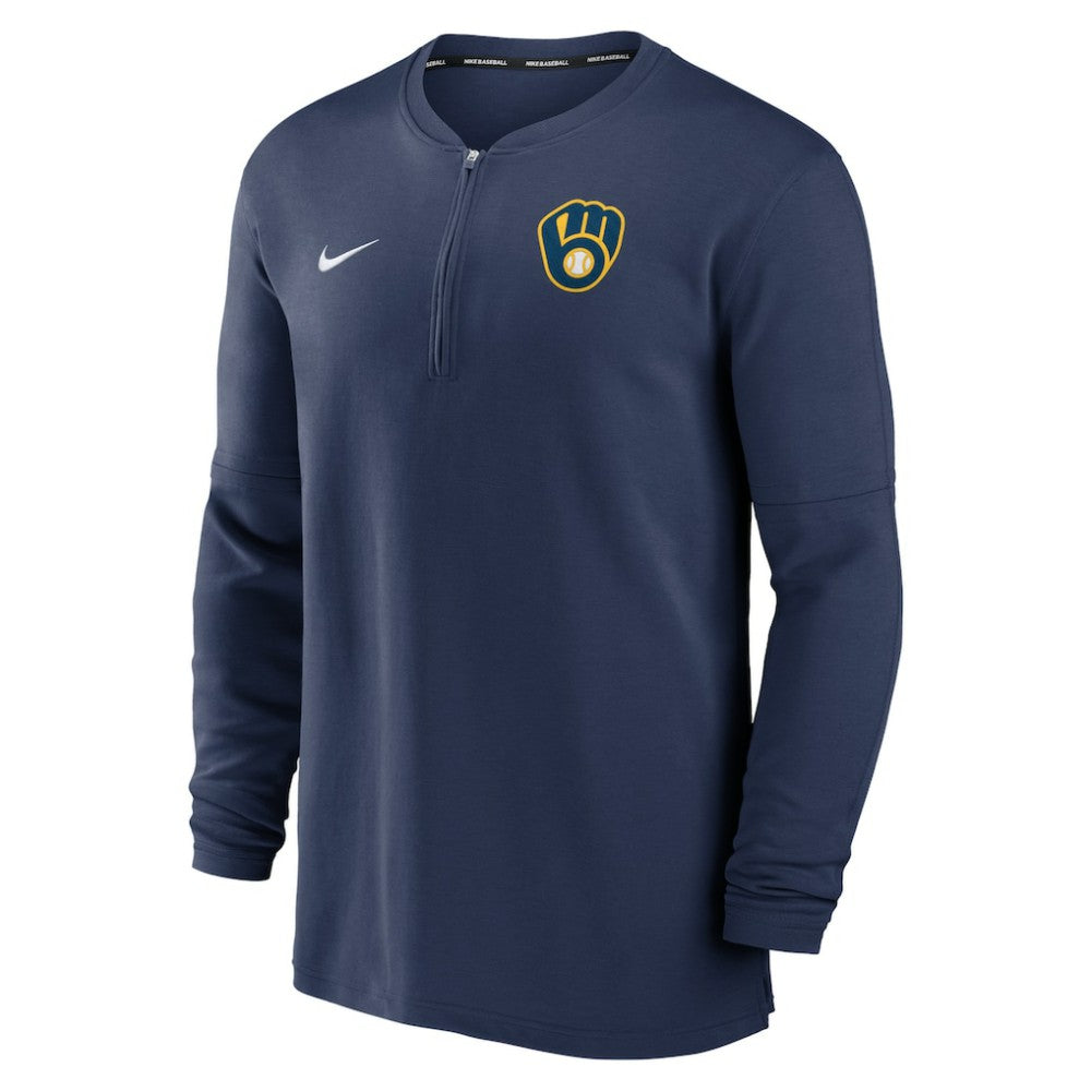 Milwaukee Brewers Nike Authentic Collection Game Time Performance Quarter-Zip Top - MLB Tops