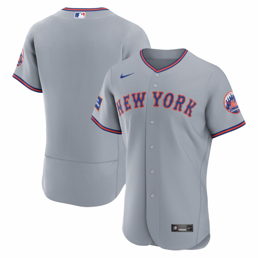 New York Mets Nike Road Sponsor Patch Authentic Jersey - MLB Jerseys