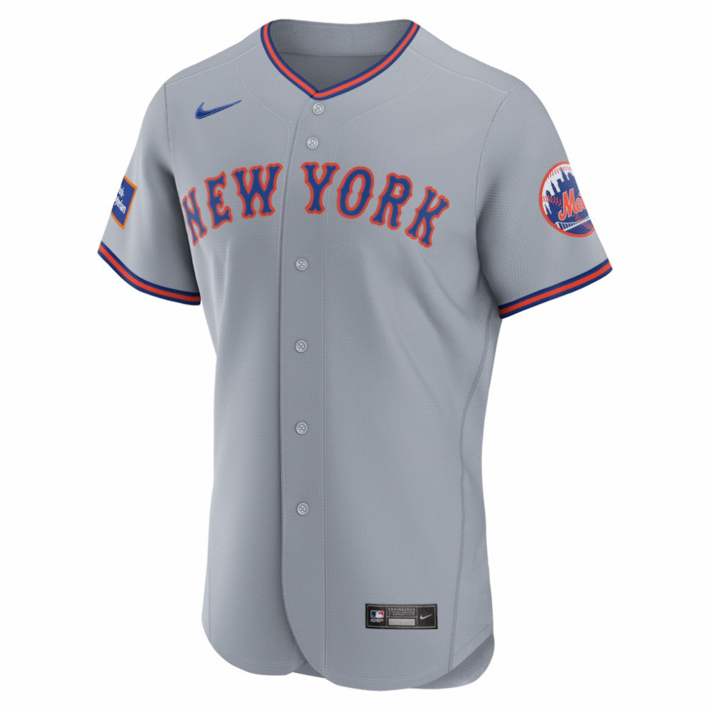 New York Mets Nike Road Sponsor Patch Authentic Jersey - MLB Jerseys