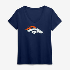 Denver Broncos Logo Athletic Women's Primary Logo V-Neck T-Shirt | NFL Outlet