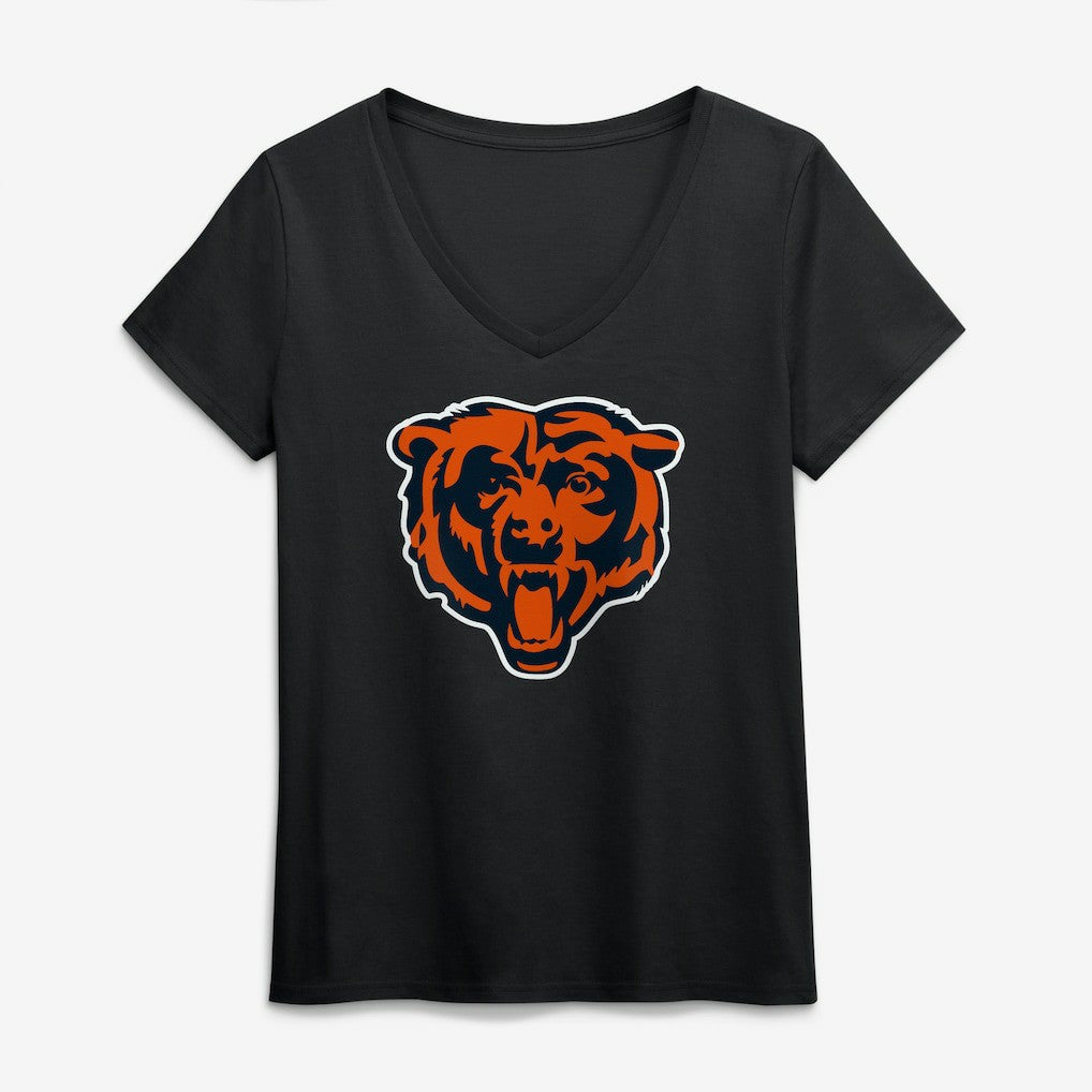 Chicago Bears Logo Athletic Women's Primary Logo V-Neck T-Shirt | NFL Sale
