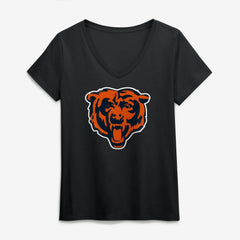 Chicago Bears Logo Athletic Women's Primary Logo V-Neck T-Shirt | NFL Sale
