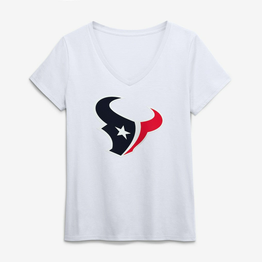 Houston Texans Logo Athletic Women's Primary Logo V-Neck T-Shirt | NFL US