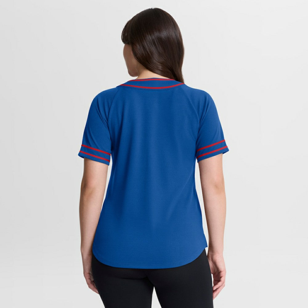 Texas Rangers Fanatics Women's Diva Race Ahead Raglan V-Neck T-Shirt - MLB T-shirts