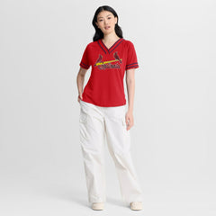 St. Louis Cardinals Fanatics Women's Diva Race Ahead Raglan V-Neck T-Shirt - MLB T-shirts