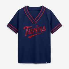 Minnesota Twins Fanatics Women's Diva Race Ahead Raglan V-Neck T-Shirt - MLB T-shirts
