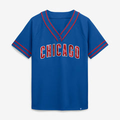 Chicago Cubs Fanatics Women's Diva Race Ahead Raglan V-Neck T-Shirt - MLB T-shirts