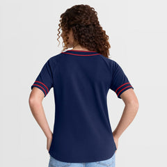 Boston Red Sox Fanatics Women's Diva Race Ahead Raglan V-Neck T-Shirt - MLB T-shirts