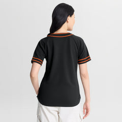 Baltimore Orioles Fanatics Women's Diva Race Ahead Raglan V-Neck T-Shirt - MLB T-shirts