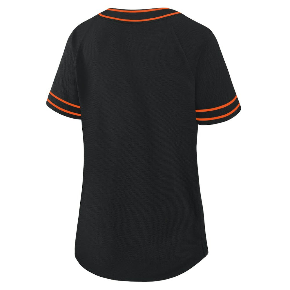 Baltimore Orioles Fanatics Women's Diva Race Ahead Raglan V-Neck T-Shirt - MLB T-shirts