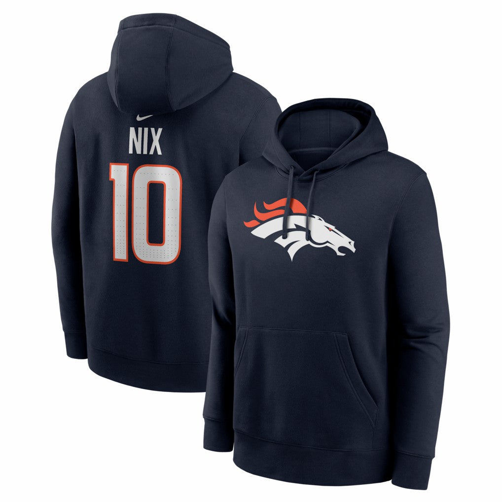 Denver Broncos Bo Nix  Name & Number Fleece Hoodie | NFL Discount