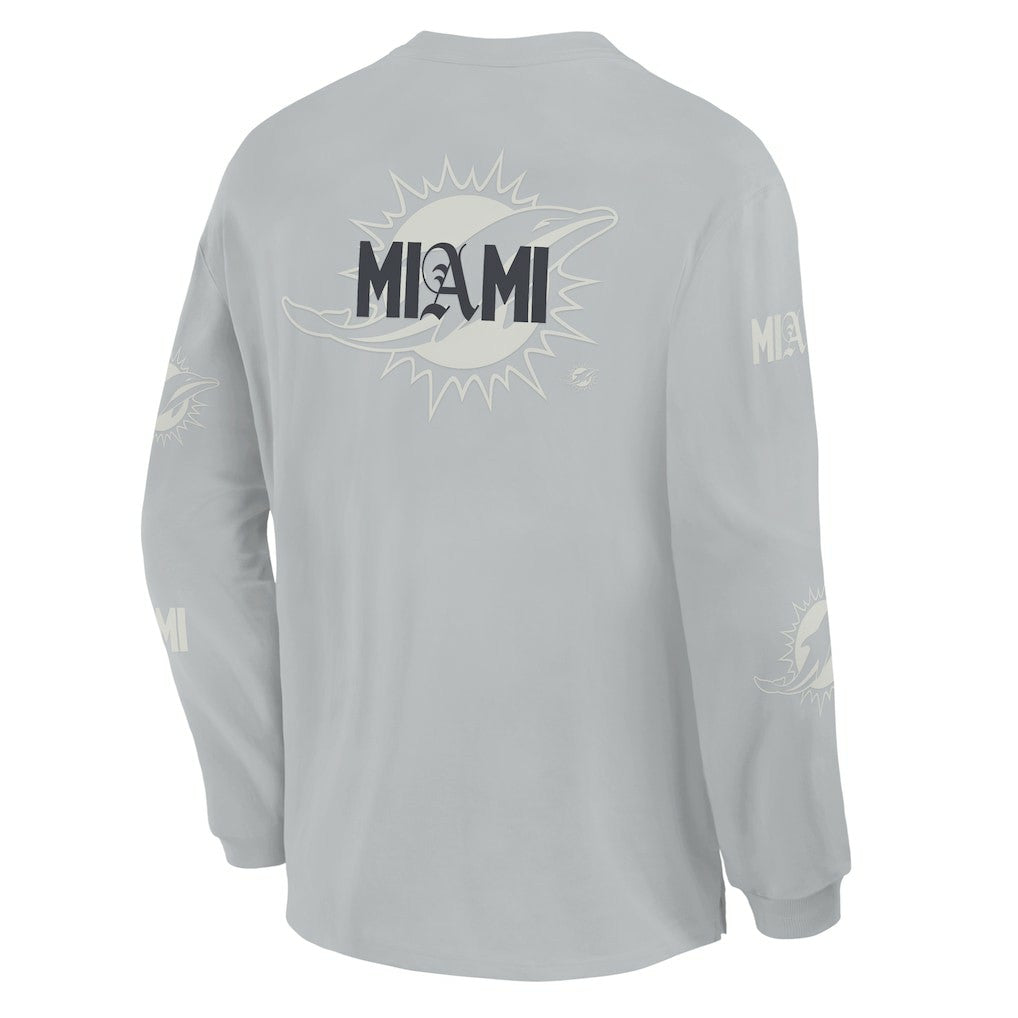 Miami Dolphins Oversized Type Play Long Sleeve T-Shirt | NFL US