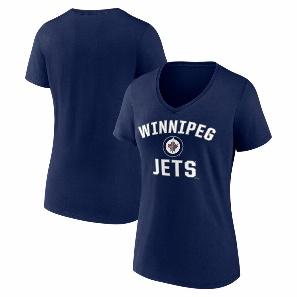 Winnipeg Jets Logo Athletic Women's Arch Victory V-Neck T-Shirt -  NHL T-shirts