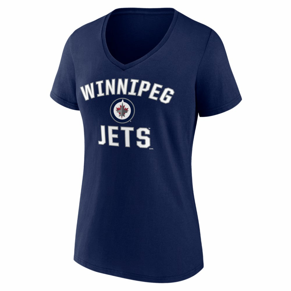 Winnipeg Jets Logo Athletic Women's Arch Victory V-Neck T-Shirt -  NHL T-shirts